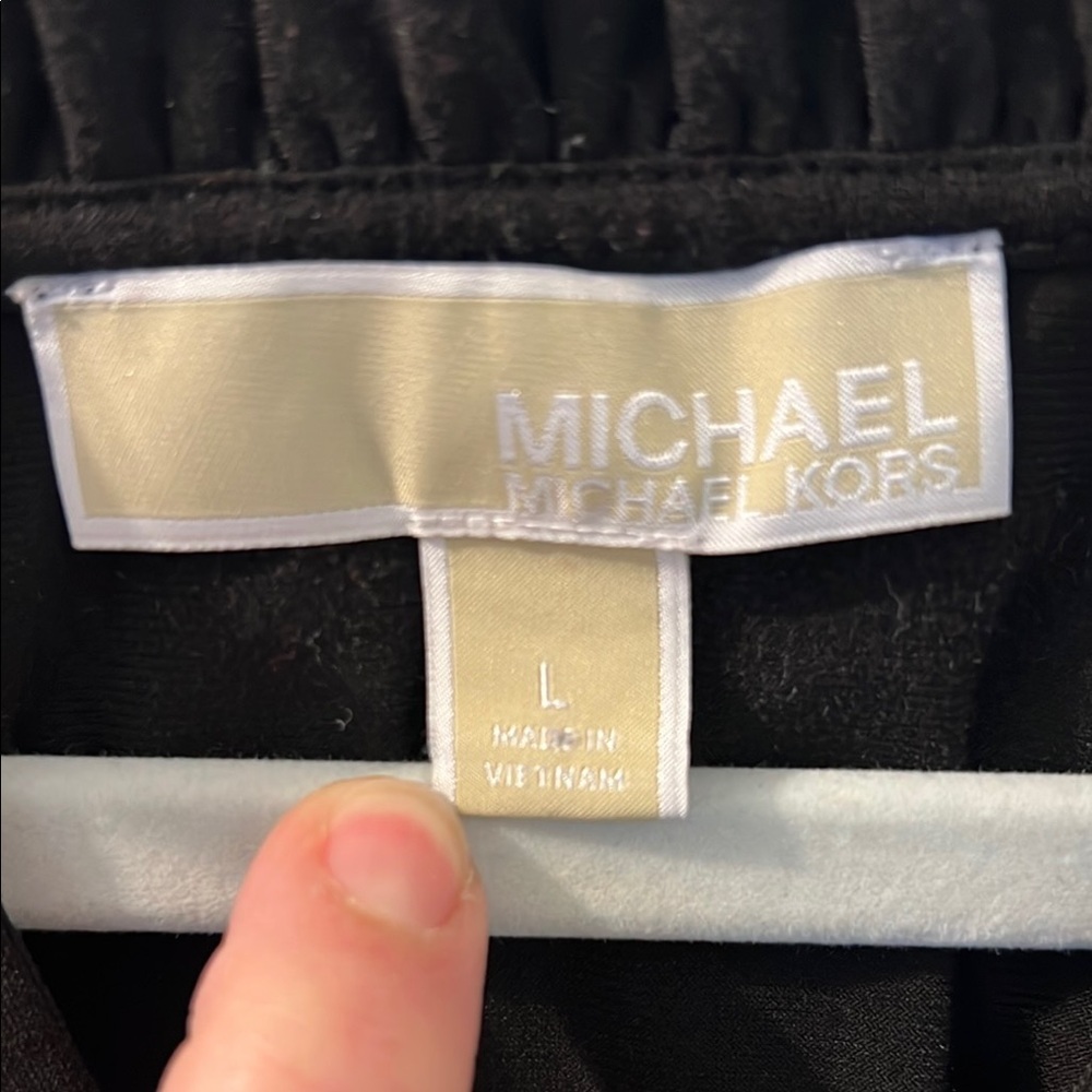 MICHAEL Michael Kors Black Shift Dress with Ruffle Details - Picture 2 of 6